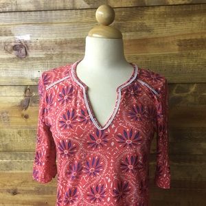 Lucky Brand coral 3/4 sleeve shirt